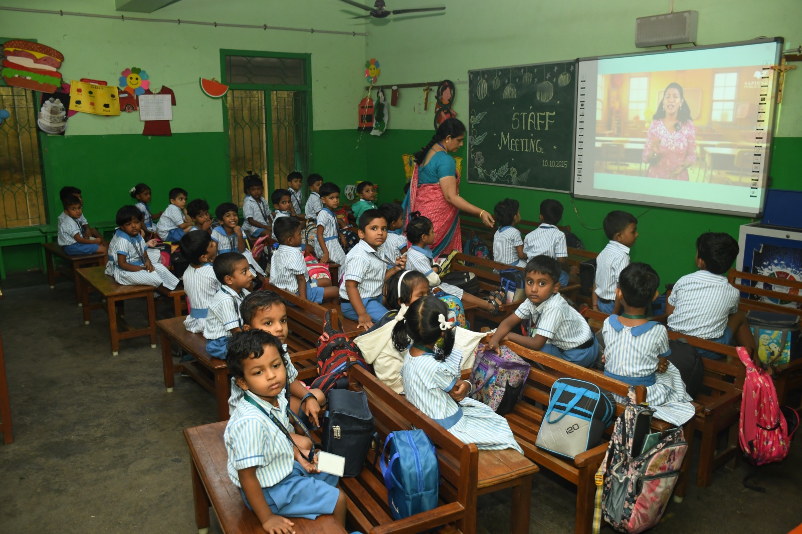 Nursery children in class